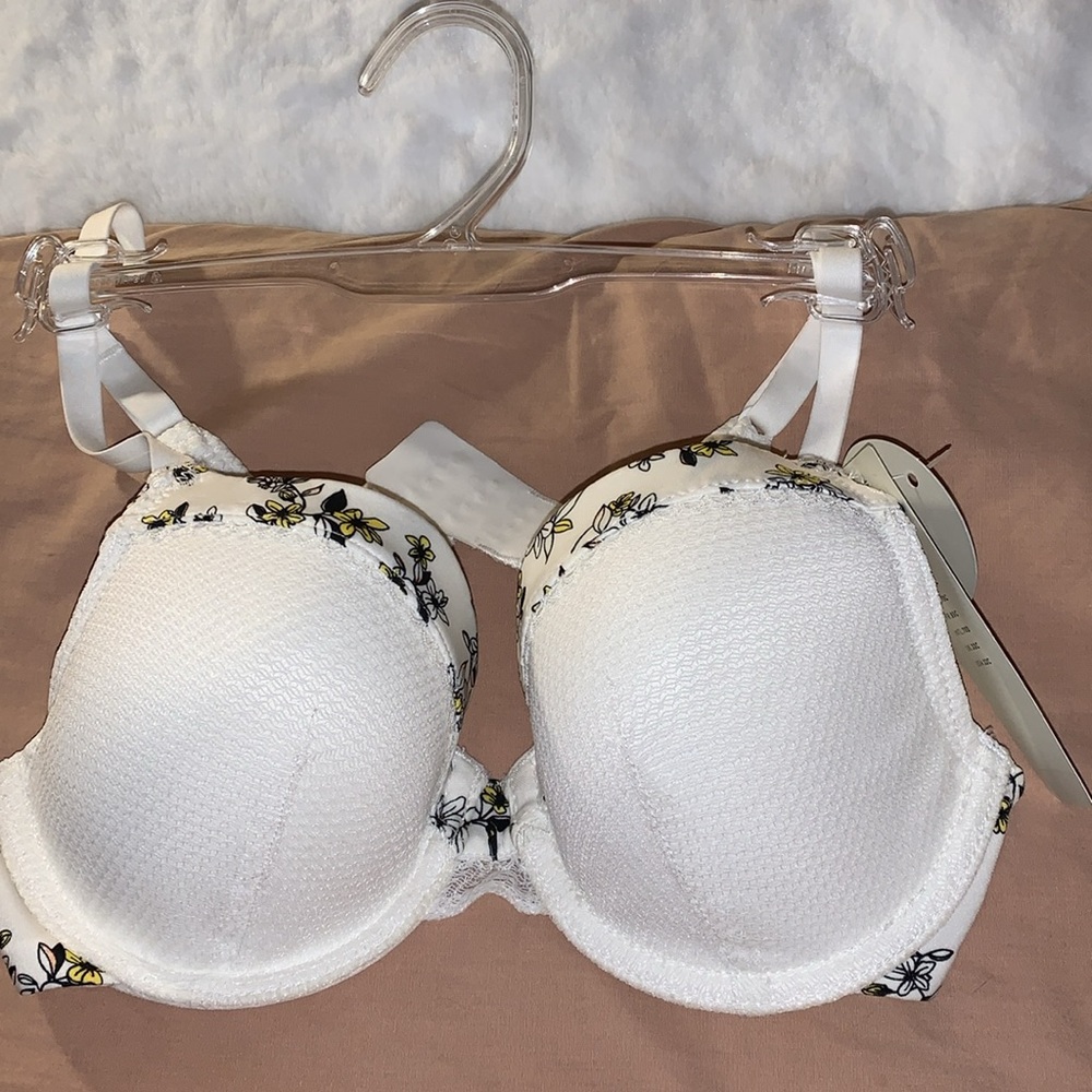🎄🎯 PARFAIT LINGERIE White Daisy Lightly Padded Bra NWT 32C